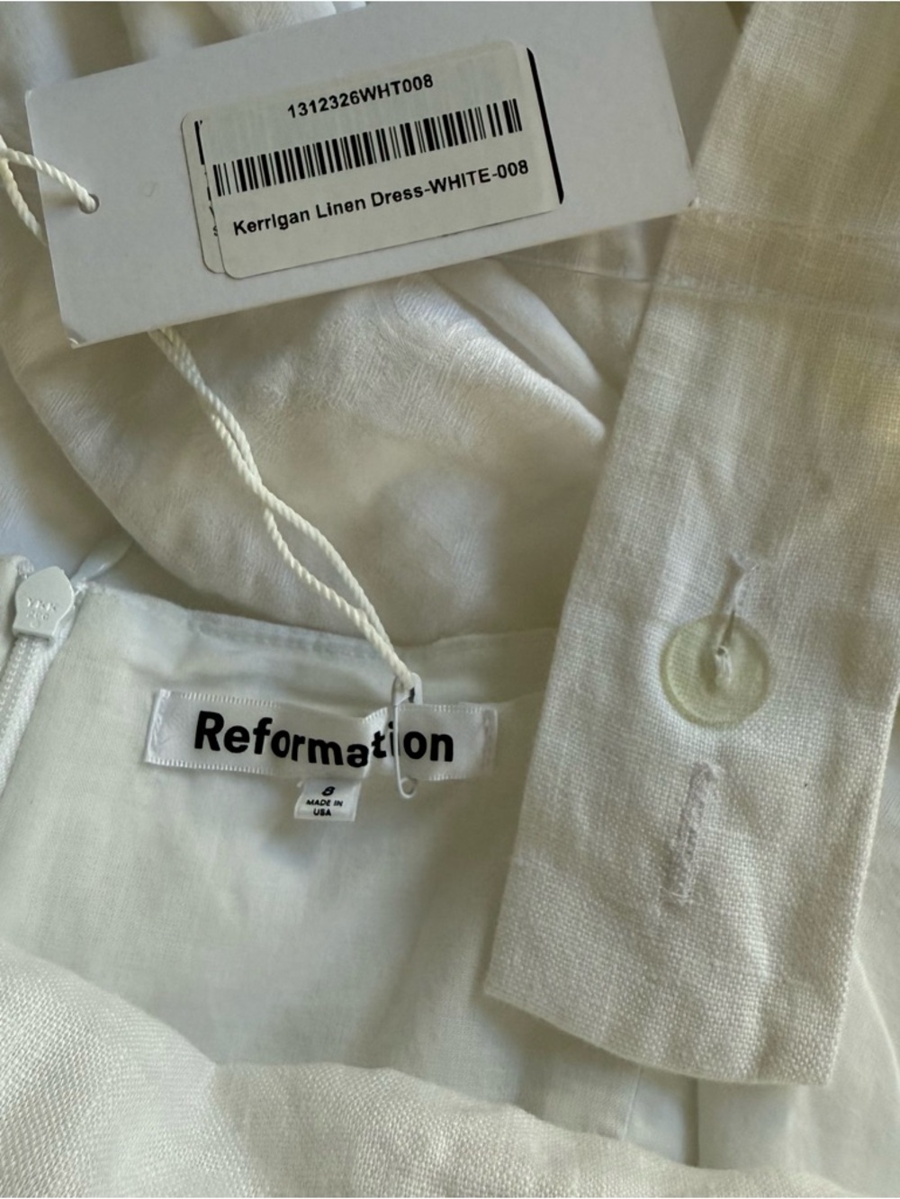 Reformation Kerrigan White Linen Dress